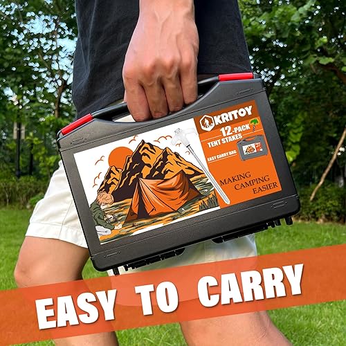 Miniatura 4 de Paquete de 12 estacas para tienda de campaña resistentes anclajes de tierra atornillados estacas de campamento con cabezas de crecimiento en la