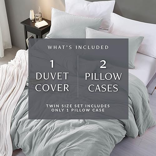 Miniatura 5 de Funda de edredón tamaño King  Juego de ropa de cama de 3 piezas (1 funda de edredón y 2 fundas de almohada), funda de edredón suave prelavada con