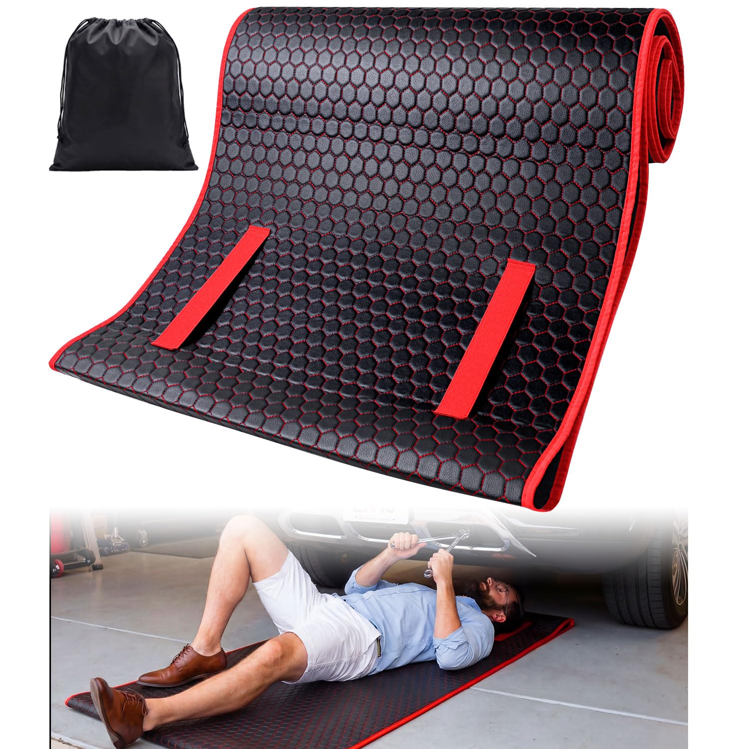 ENTJ Rolling Mechanic Creeper Mat for Low Profile Cars with Storage Bag