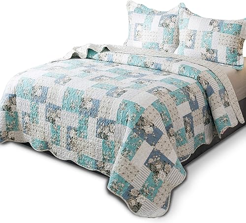 Juego de ropa de cama Kasentex edredón con fundas decorativas, diseño en tejido de microfibra colorido, prelavado