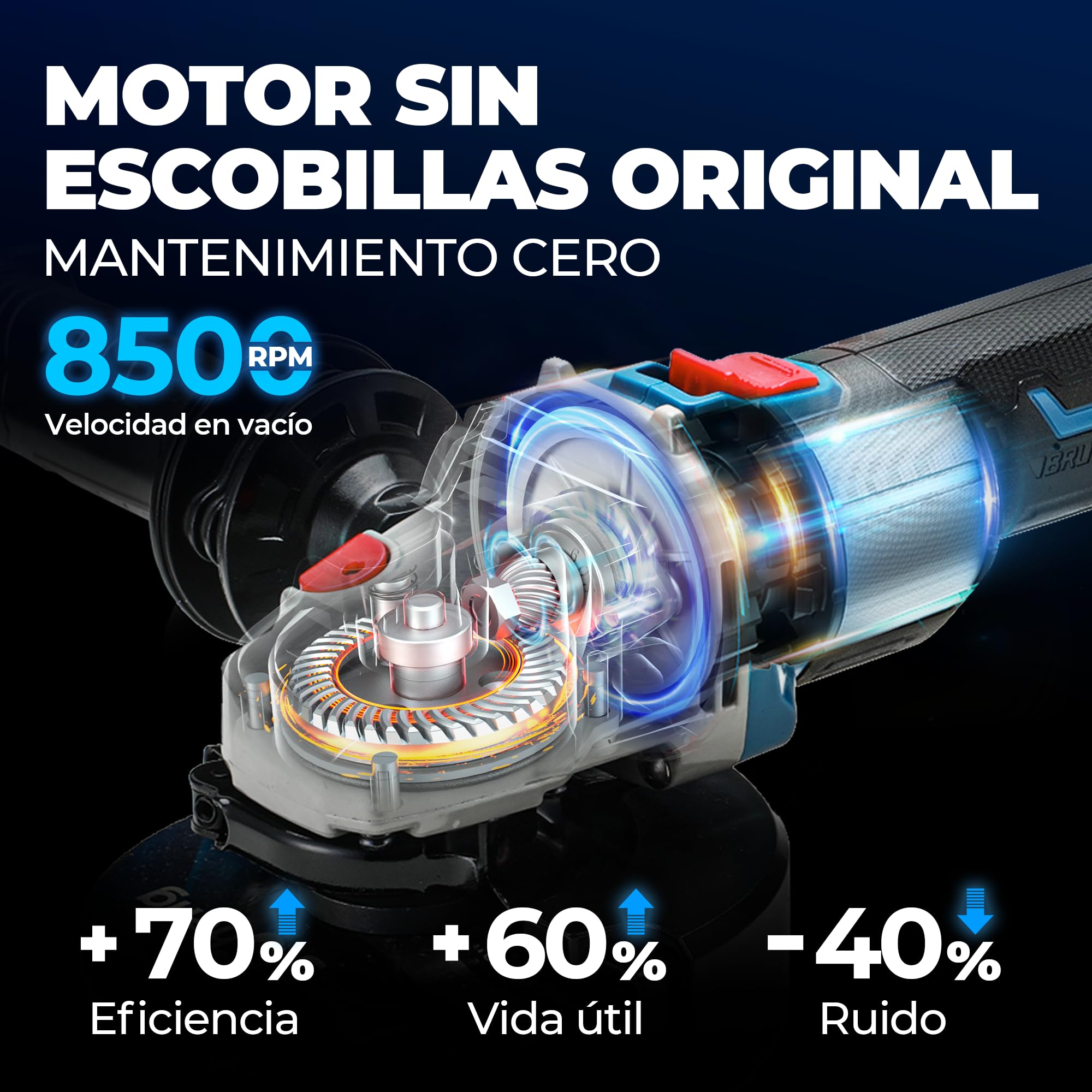 DongCheng Amoladora angular a batería 20 V 125 mm, motor sin escobillas, cubierta de liberación rápida, empuñadura antivibración, 2 discos abrasivos, 2 discos de corte, batería de 4,0 Ah.