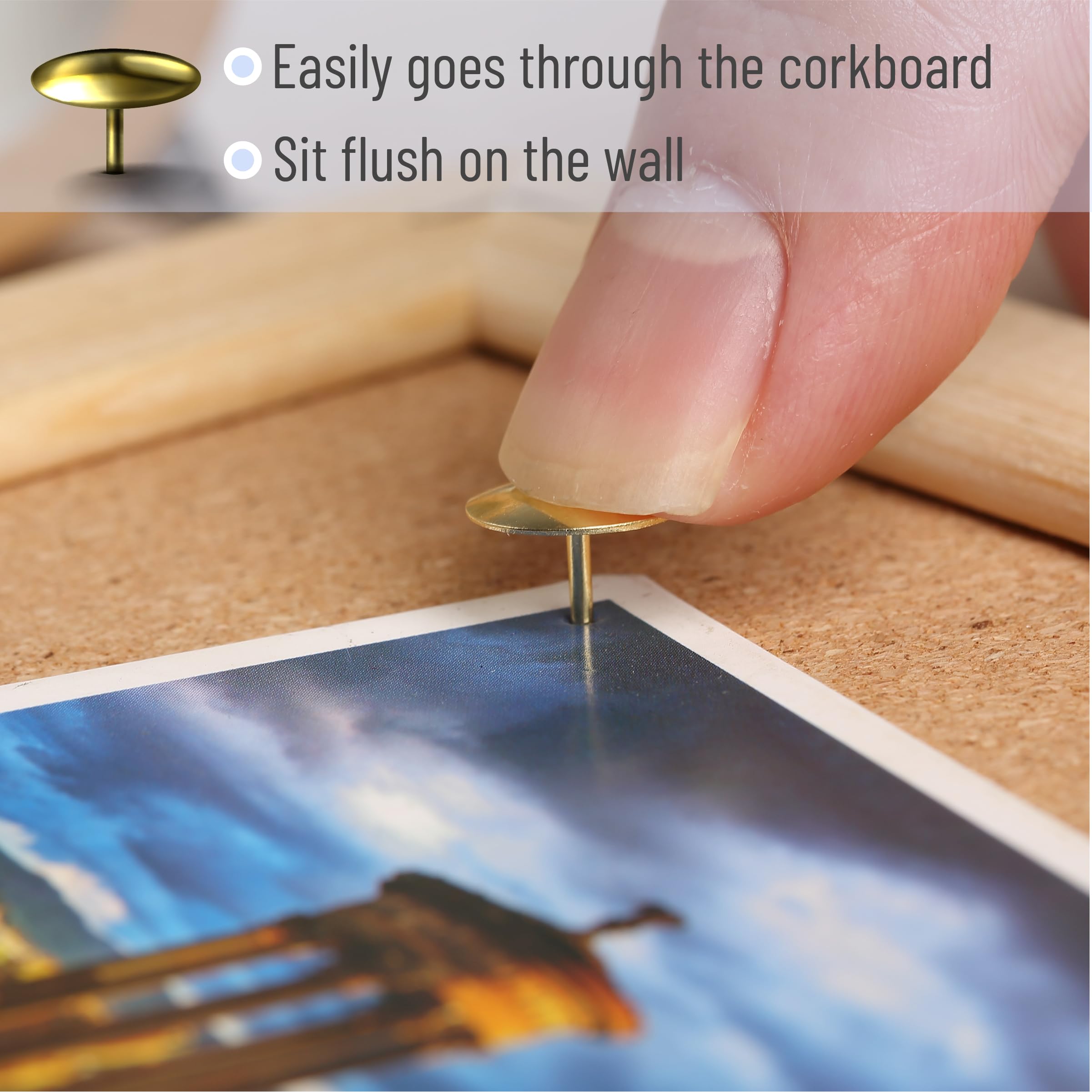Mr. Pen- Thumb Tacks, 500 Pack, Gold, Flat Thumb Tacks, Metal Push Pins, Thumbtacks for Bulletin Board - Image 4