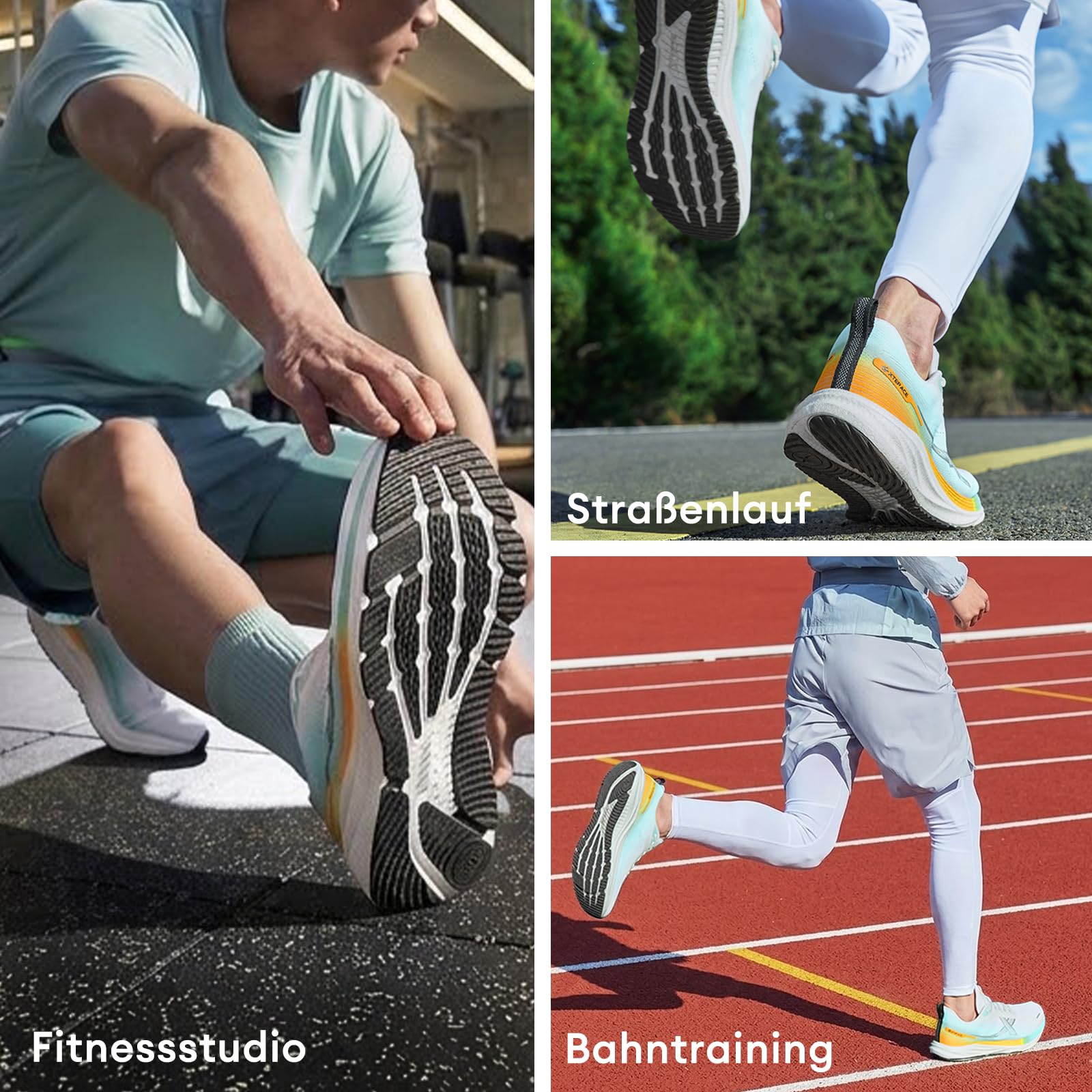 XTEP Laufschuhe Herren Extra Breit, Joggingschuhe Herren Extra Weite, Running Schuhe Breite Füße, Jogging Schuhe Gedämpft Atmungsaktive Fitness Gym Sportschuhe
