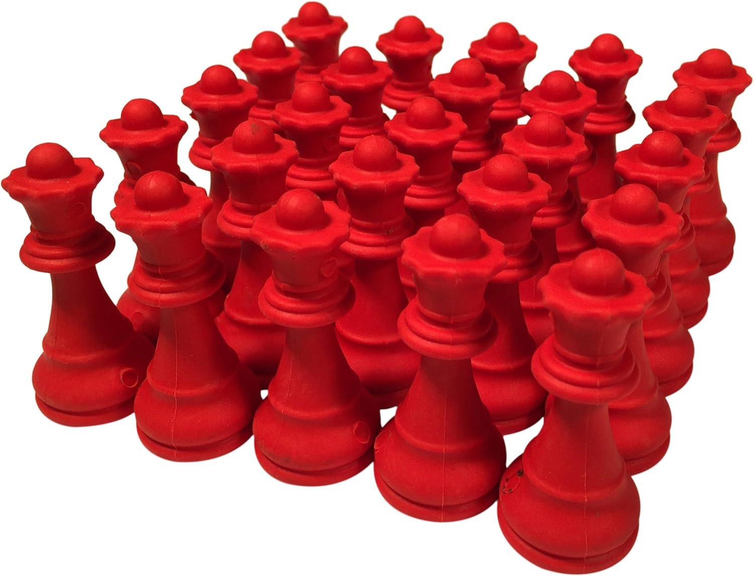WE Games Red Chess Queen Erasers - Bulk Party Pack of 25 - Chess Club prizes
