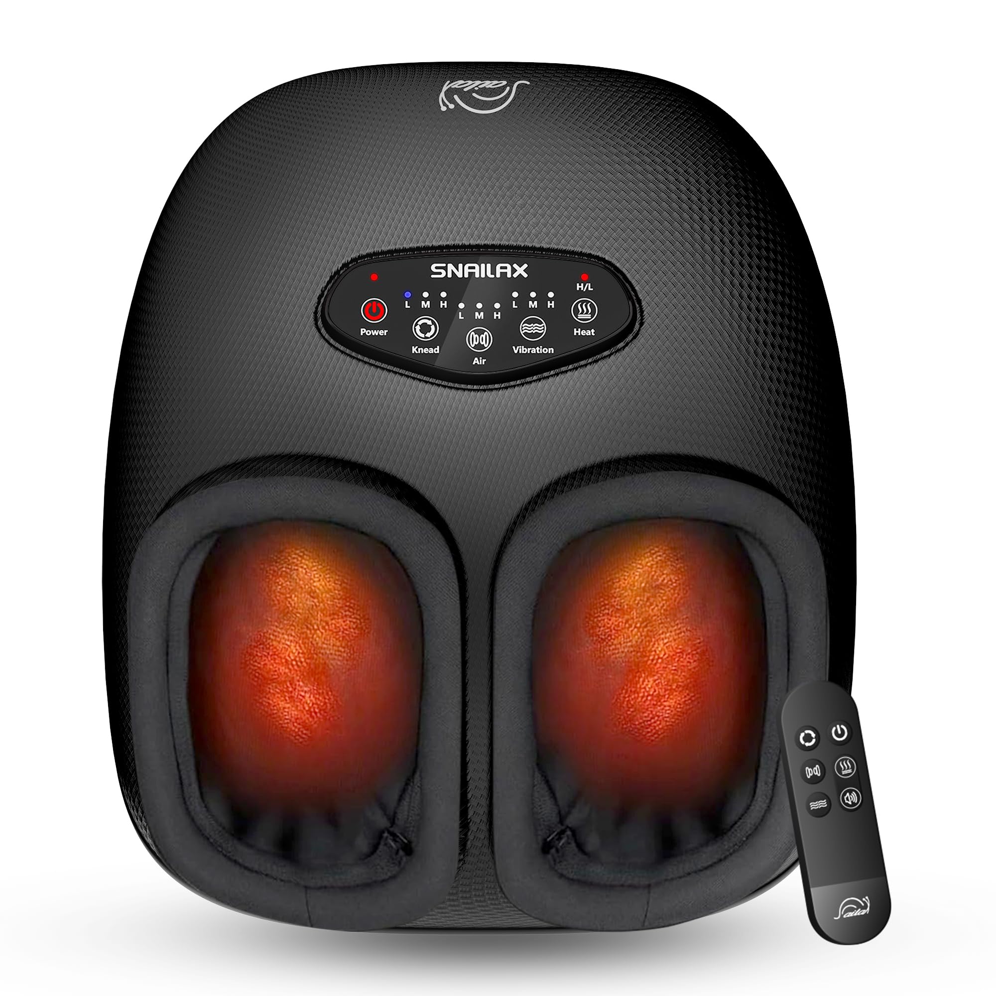 Masajeador de pies Snailax Shiatsu con calor, masajeador de pies con amasamiento profundo y mando a distancia, compresión, vibración, regalo para hombres y mujeres