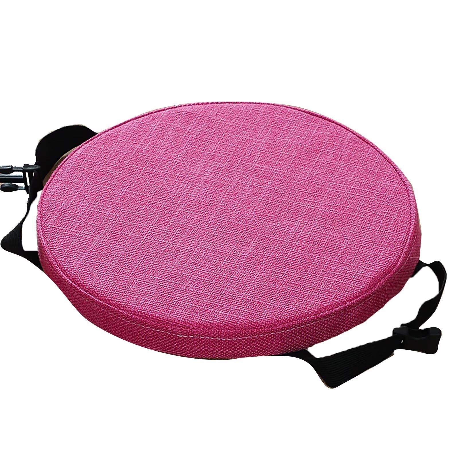 ZIBENE Round Chair Cushions 12 Inch with Ties, 12 Inch Round Seat Chair Stool Cushion Pad, Anti-Slip Thick Soft Chair Pad, Elastic Bar Stool Chair Cushions for Pub High Metal Chairs Rose Pink