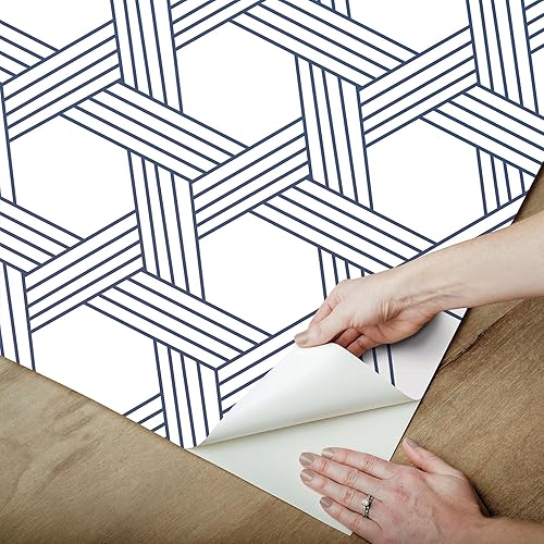 Miniatura 7 de Scott Living Indigo Illusion - Papel tapiz autoadhesivo, color azul