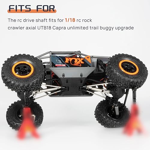 Miniatura 3 de HOPLEX Eje de transmisión universal de acero inoxidable para 118 RC Rock Crawler Axial UTB18 Capra Unlimited Trail Buggy