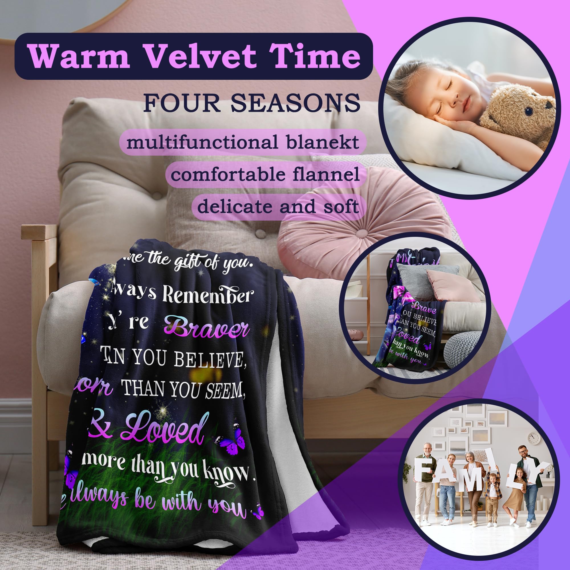 Atokker Goddaughter Gifts from Godmother Blanket, First Communion Gifts for Girls, 1st Communion Gifts for Girls, Baptism Gifts for Girl, Perfect for Goddaughter Throw Blanket 60