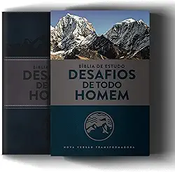 Bíblia de Estudo: Desafios de todo homem - 3ª edição - NVT: Capa Azul e Cinza