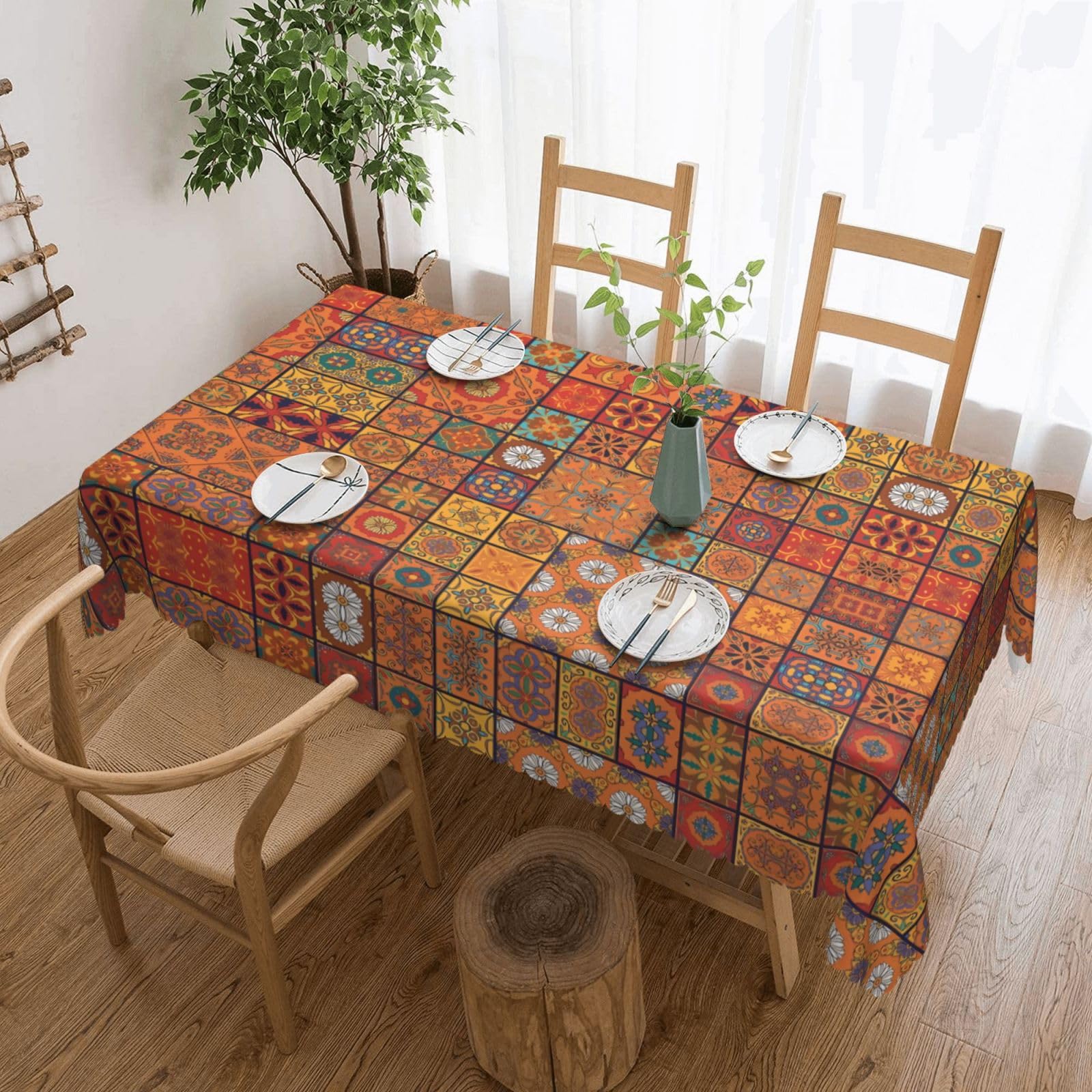 MROWYC Group of Moroccan Geometric Printed tablecloths are suitable for hotels, picnics, and parties, and can effectively protect the tabletop