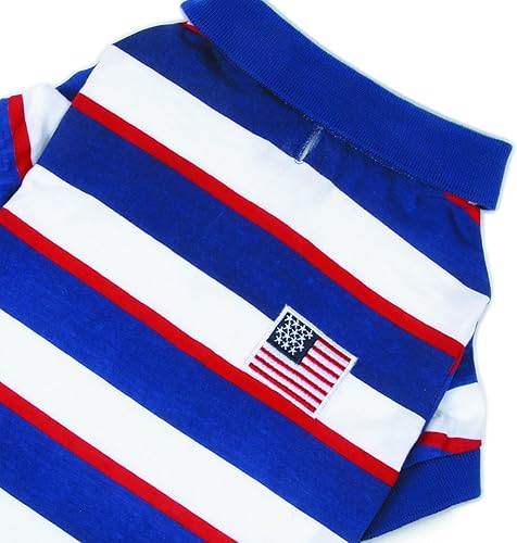 Miniatura 3 de Zack & Zoey Patriotic Pooch SPF40 - Polo para perros, talla XS de 10 pulgadas