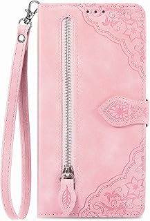 Handyhülle für Samsung Galaxy S23 Ultra 5G Hülle Klappbar mit Kartenfäch Ständer Klapphülle Schutzhülle Leder Wallet Flip Case Cover Tasche Handytasche Stoßfeste - Rosa