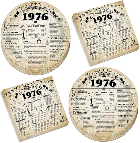 Miniatura 24 de 50 piezas de platos y servilletas de papel para fiesta de los 90 CD mix de los 90 platos de postre para fiesta temática de los 90 decoración retro