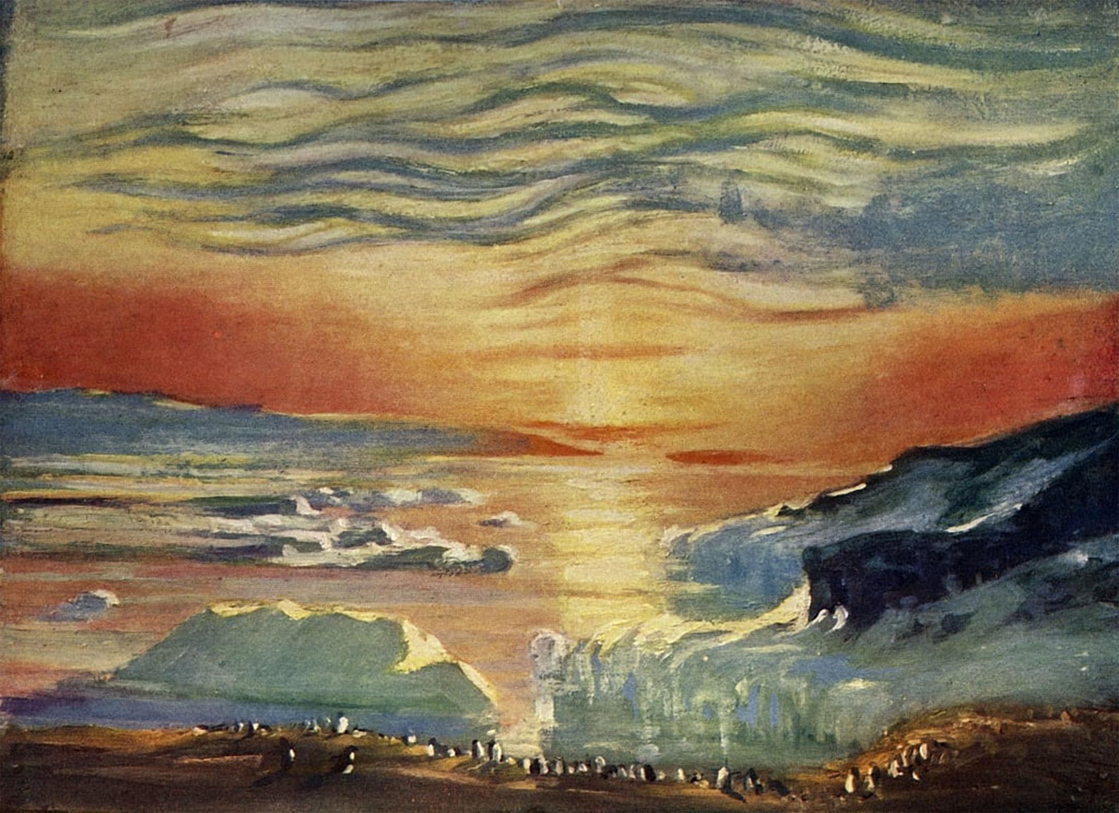 ARTXLXXBN Famous Print Painting Colorful Art Print the Autumn Sunset by George Marston Canvas Art Decorations for Home Decor 60x90cm