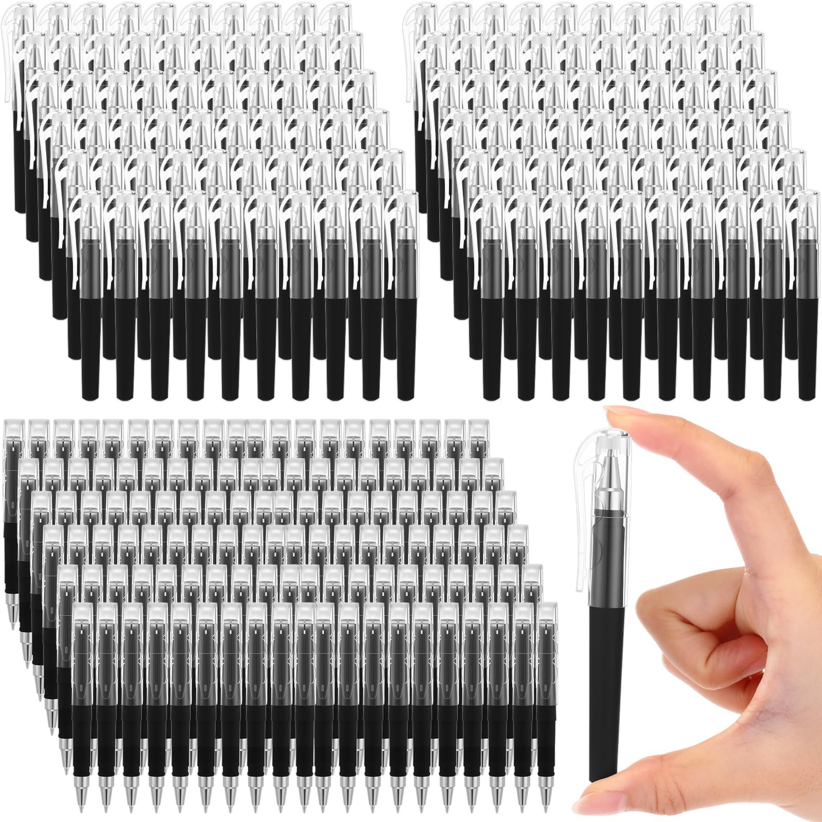 Sayglossy 200 Pack Mini Gel Pens Bulk 0.5mm Gel Pen Fine Point 4.16 Inch Mini Pocket-sized, Quick-dry Smooth Writing for Journaling, Notebooks, Planner, Office Back to School Supplies(Black)