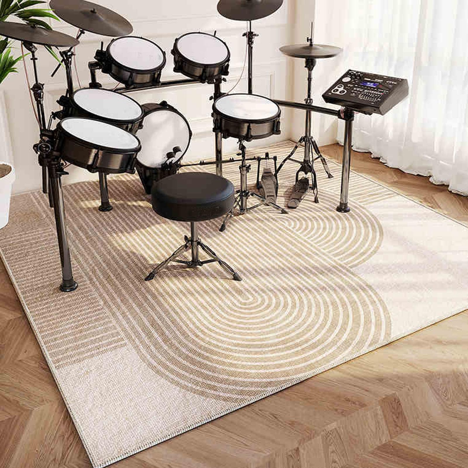 Drum Mat Rug Soundproof Rugs Musical Instrument Pads Non-Slip Drum Carpet Professional Rectangle Electronic Jazz Drum Kit, For Bass Drum Snare, Piano and Other Musical Instrument Mat 180 x 160 cm