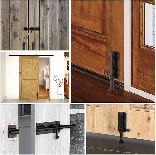 Miniatura 7 de Pestillo de perno de barril, cerradura de puerta de perno deslizante, 6.3 pulgadas, resistente acero inoxidable 304, acabado negro, para valla,