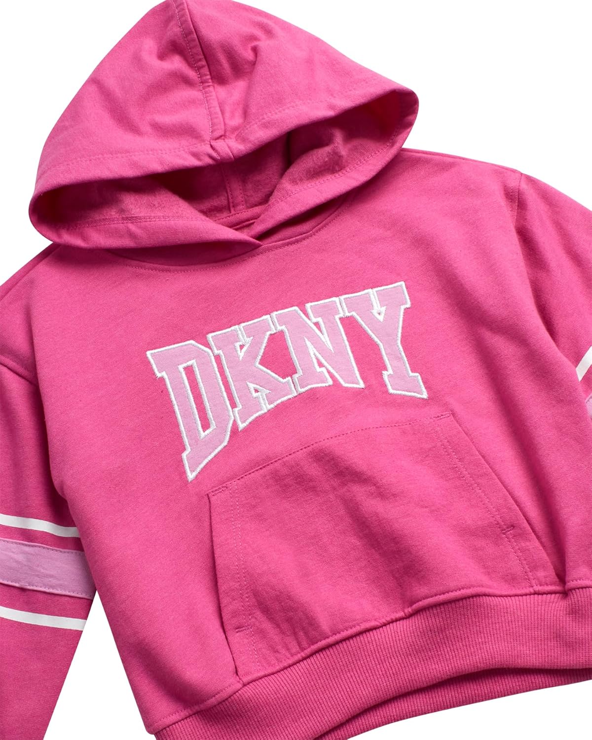 DKNY Baby Girls Pants Set - 2 Piece Fleece Pullover Hoodie and Girls Sweatpants - Cozy Sweatsuit Set for Infants and Toddlers - Image 3