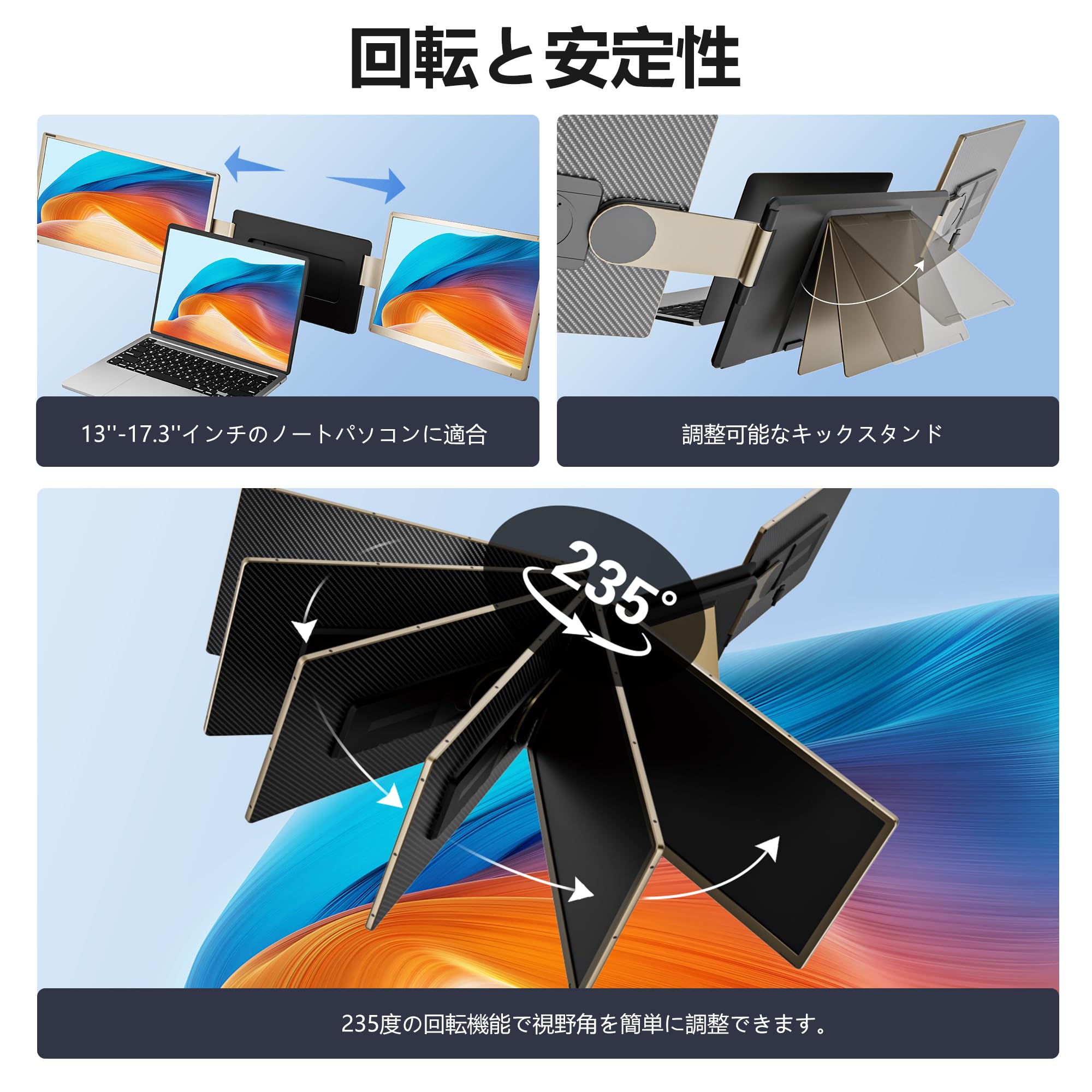 Amazon.co.jp: LivElect 15.6インチ デュアルモバイルモニター FHD