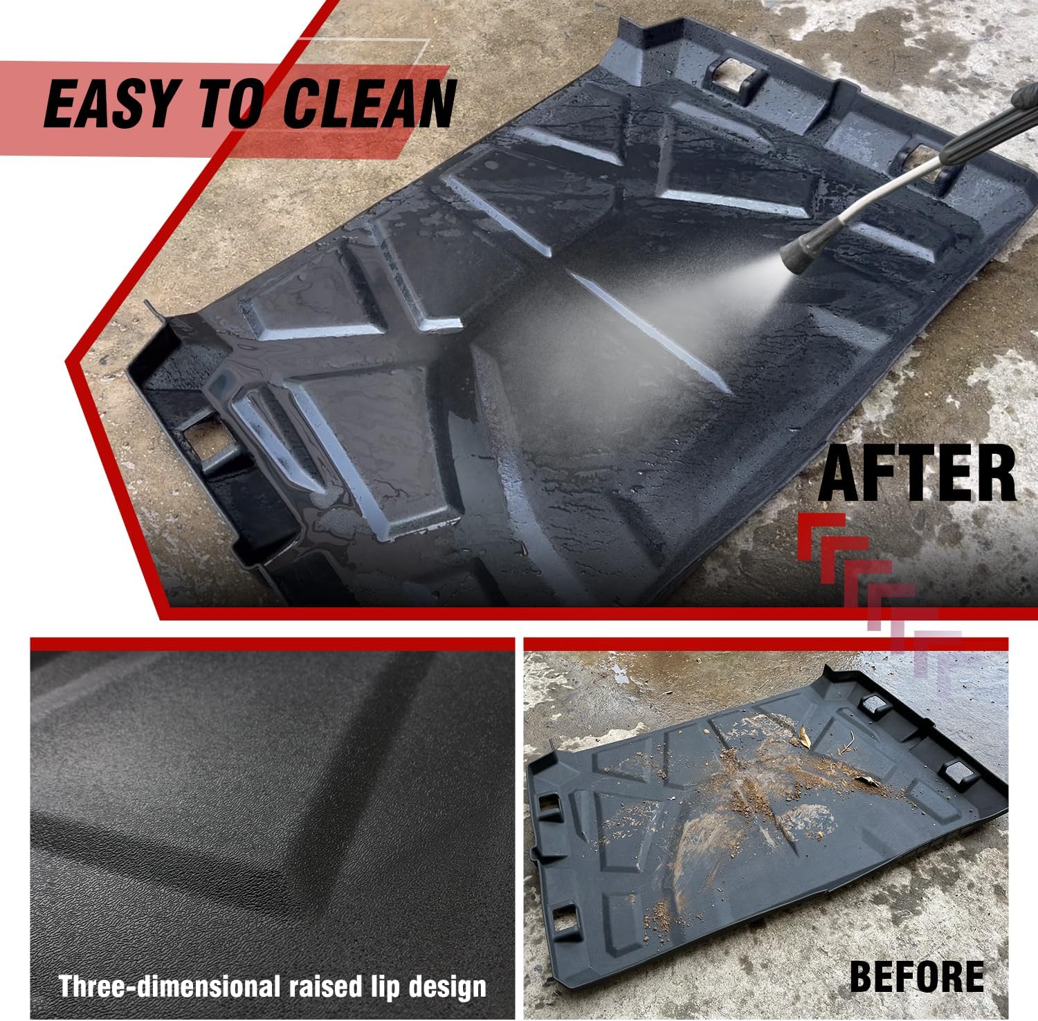 Bed Liner Mat for General 1000, TPE Rear Cargo Bed Mat Compatible with Polaris General 1000 / General 4 1000 2016-2023 Replace for #2881933