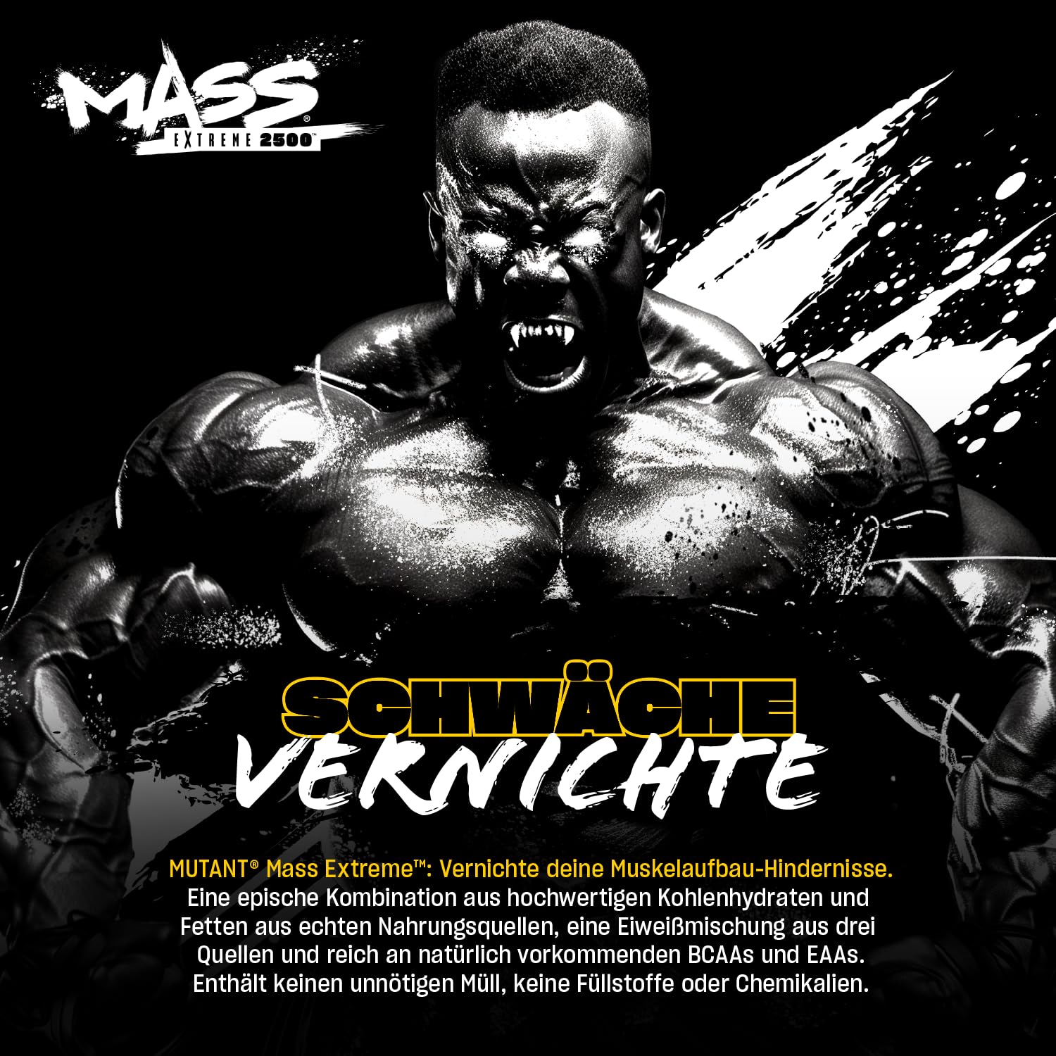 MUTANT Mass Extreme 2500 Gainer | Molkenproteinpulver | Muskelaufbau | Hohe Dichte und saubere Kalorien | 5450 g | Dreifach-Schokolade