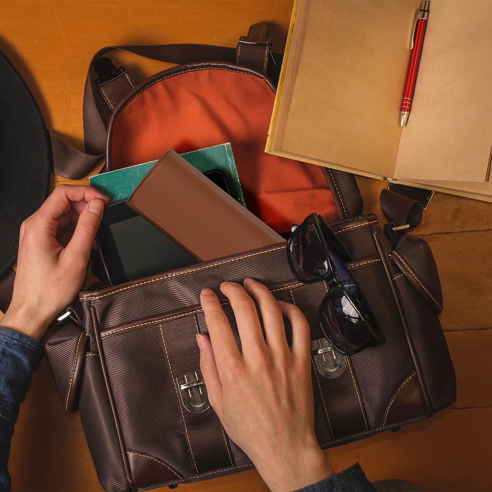 BAIGIO Coffret Montre Homme et Femme - Boîte de Rangement Montre Voyage (Marron foncé-3)