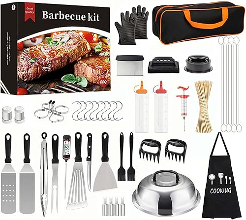 MURRI&MURRDI Juego de 149 herramientas para parrilla de parrilla, kit de accesorios de parrilla de acero inoxidable para Blackstone y chef de