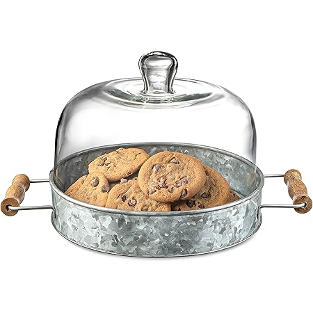 7.5in Tall La Boheme Glass Cloche With Wood Base – Jamali Garden
