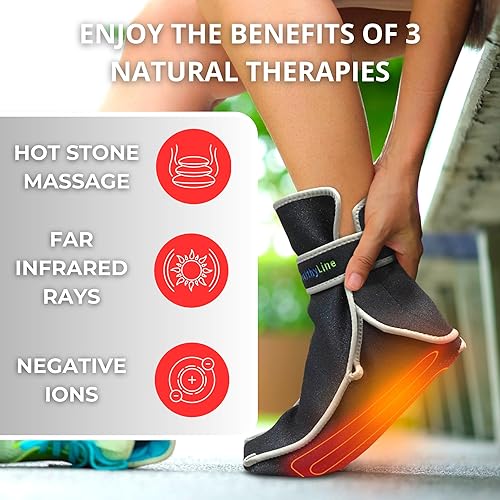 Miniatura 2 de Almohadilla térmica portátil de infrarrojo lejano para pies, amatista caliente, inserto de piedras preciosas de turmalina, eléctrica inalámbrica con