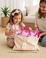 Vista 9 de JIZHI Cuna Reborn para muñecas, cama de muñeca de bebé, juguete plegable para muñecas de 18 pulgadas, accesorios de muñeca Reborn con bolsa