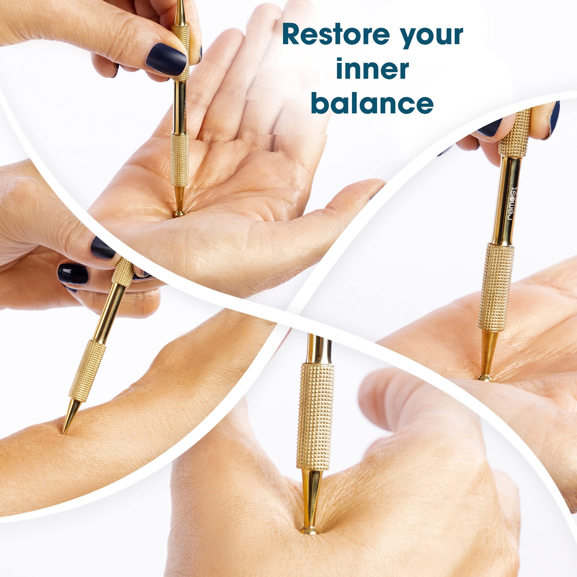 REMOS Acupressure & Meridian Pen - Gold-Plated - 10 cm Ball-diameter 1.5/3.5 mm, Gold Plated - Image 2