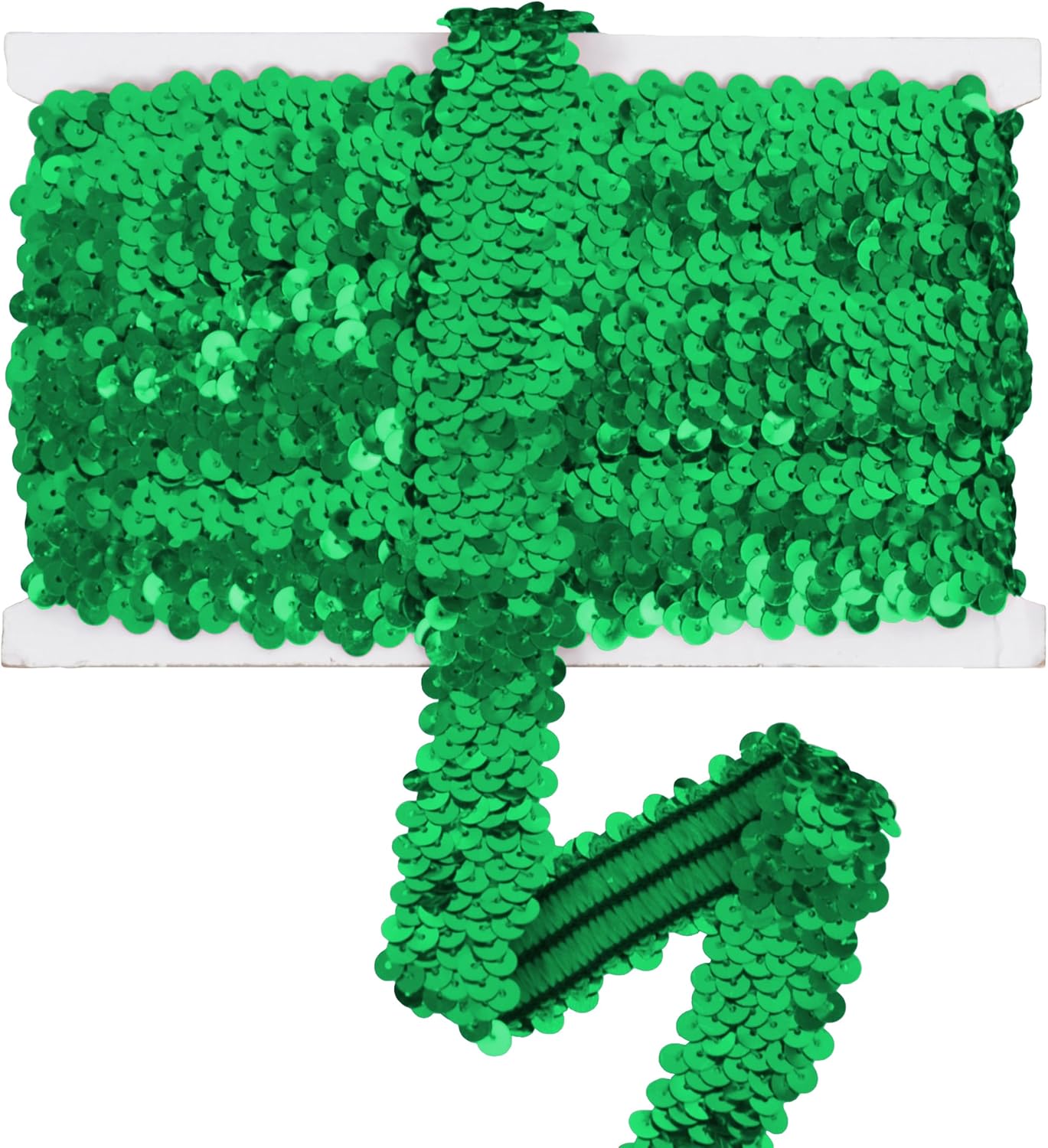 Elastic Sequin Trim, 1.2 Inch 3 Row Flat Glitter Paillette