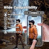 Vista 5 de Bolsa impermeable para teléfono, paquete de 2, funda impermeable universal IPX8, bolsa seca con cordón para iPhone 14/13/12/11 Pro Max, Samsung