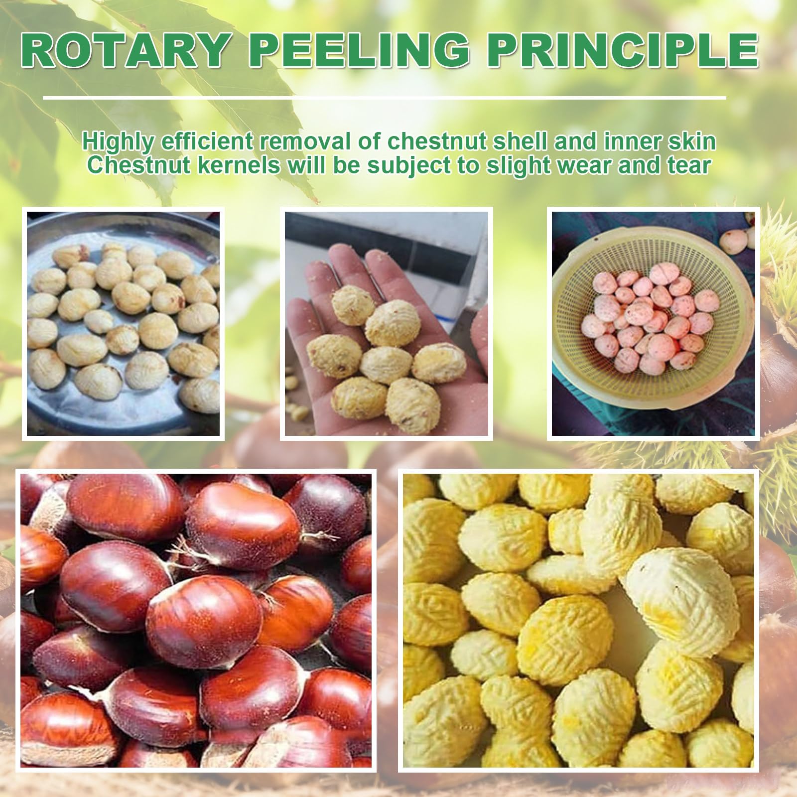 Desgranadora De Castañas Comercial,Desgranadora De Castañas Y Frutos Secos Duros De 12 Cuchillas,Cuerpo De Acero Inoxidable,Adecuada Para Granjas, Restaurantes Y Procesamiento De Alimentos. 12v