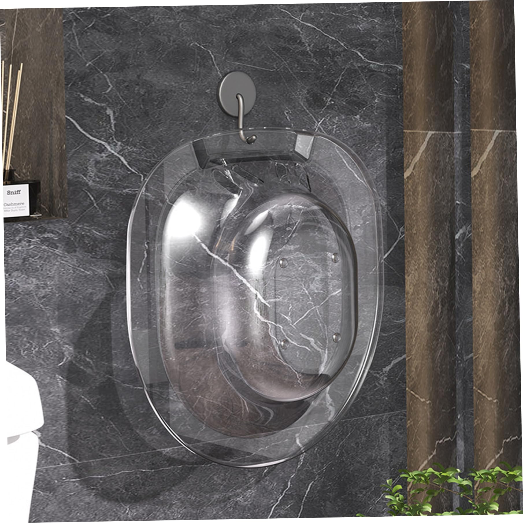 Sitz Bath Portatile sopra Il Water Bidet da Viaggio Anti-traboccamento 14x15x4 Pollici Bidet Accessorio per emorroidi Postpartum Private Care (Grigio Trasparente) Accessorio per Water