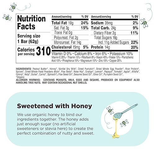 Miniatura 2 de Perfect Bar - Barra de proteína de pastel de calabaza, alta en proteínas, orgánica, sin gluten, sin soja, sin OMG, sin alcoholes de azúcar, barra de