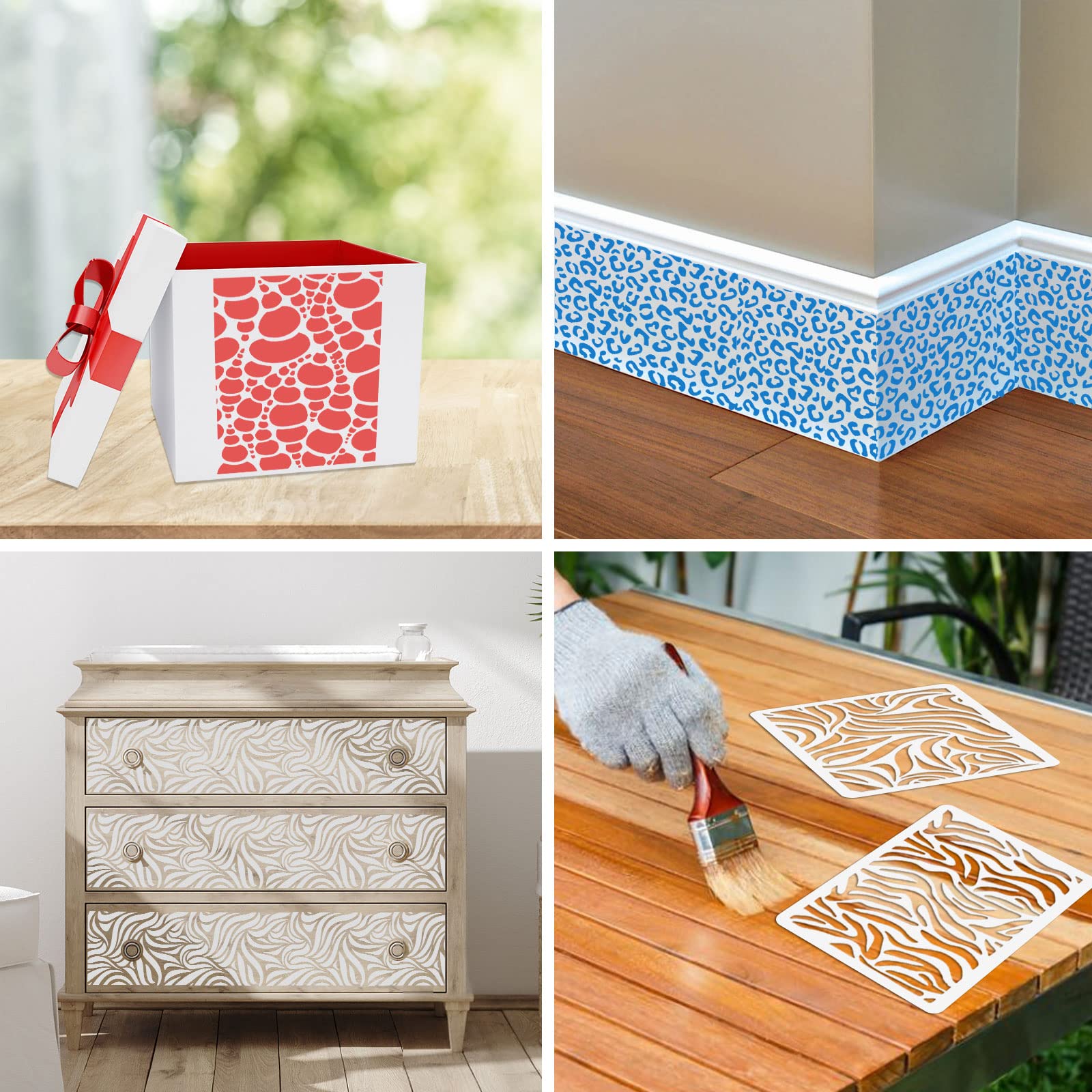Muro LUTER 40 Pezzi Stencil per Lettere per Pittura su Legno Stencil