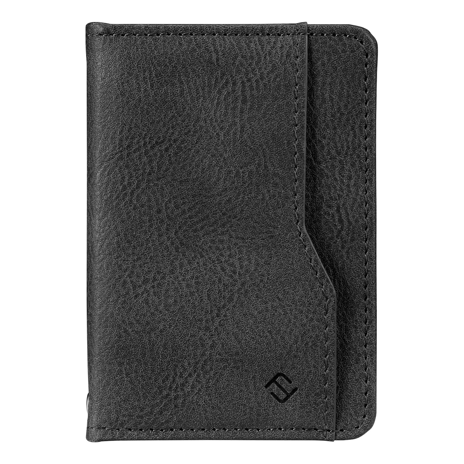 CASEBOT für MagSafe Wallet mit starkem Magnet & RFID-Schutz, schlanke Kartenhalterung aus PU-Leder für iPhone 17/16/15/14/13/12 Pro/Max/Plus, abnehmbares Klappetui für Damen und Herren, Schwarz