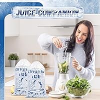 Vista 6 de Honoson 100 bolsas de almacenamiento de hielo de plástico de 8 libras con cierre de cordón de algodón para barbacoas, campamentos, puestos