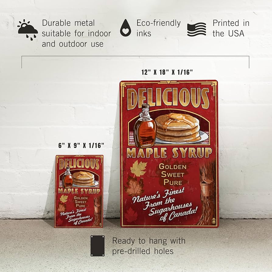 Amazon.com: Lantern Press 12x18 Inch Metal Sign, Canada, Vintage