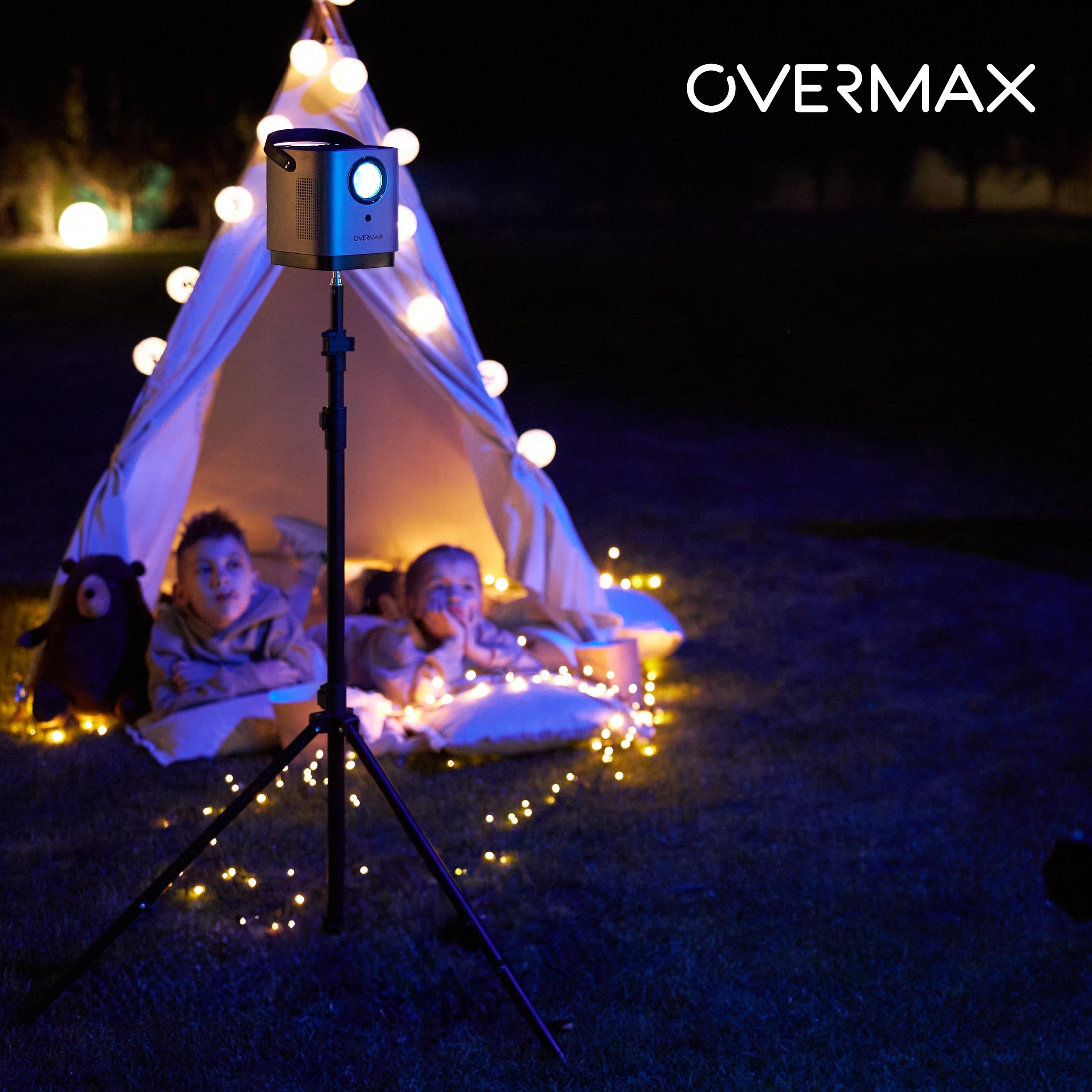 OVERMAX Tripod Stand 180 pour Projecteurs, Trépied Léger et Réglable 100-180 cm, compatibel met camera's en camcorders, Support Universel 1/4", Portable avec Housse de Transport, Capacité jusqu'à 10kg