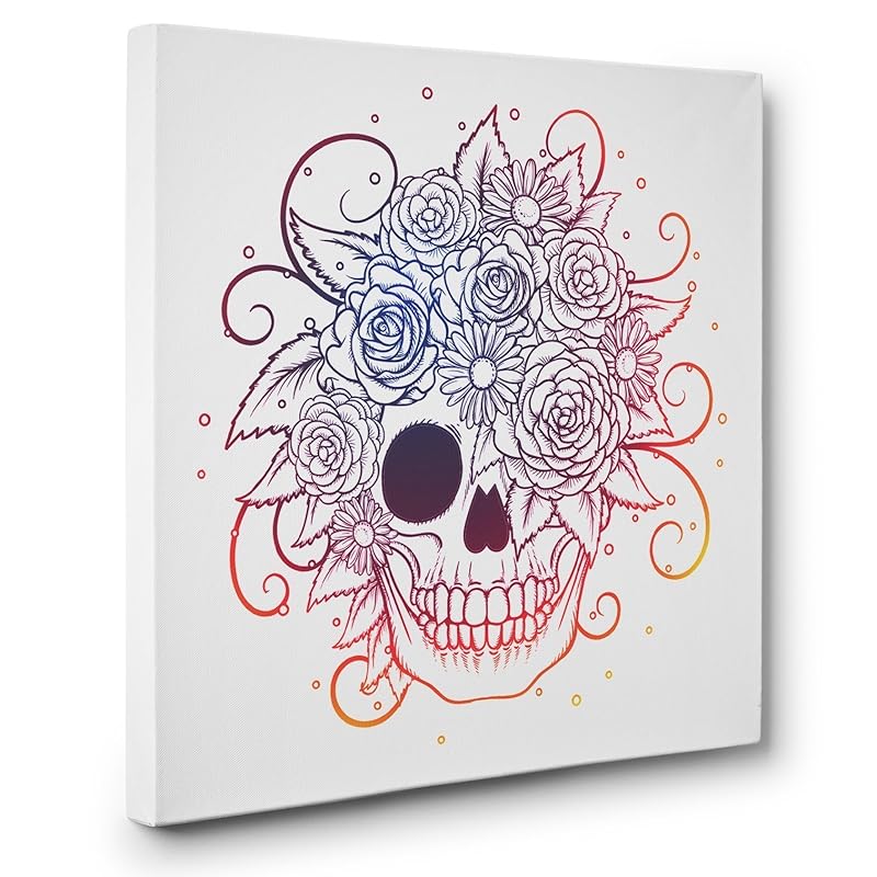 Rainbow SKULL CANVAS Wall Art Halloween Home Décor