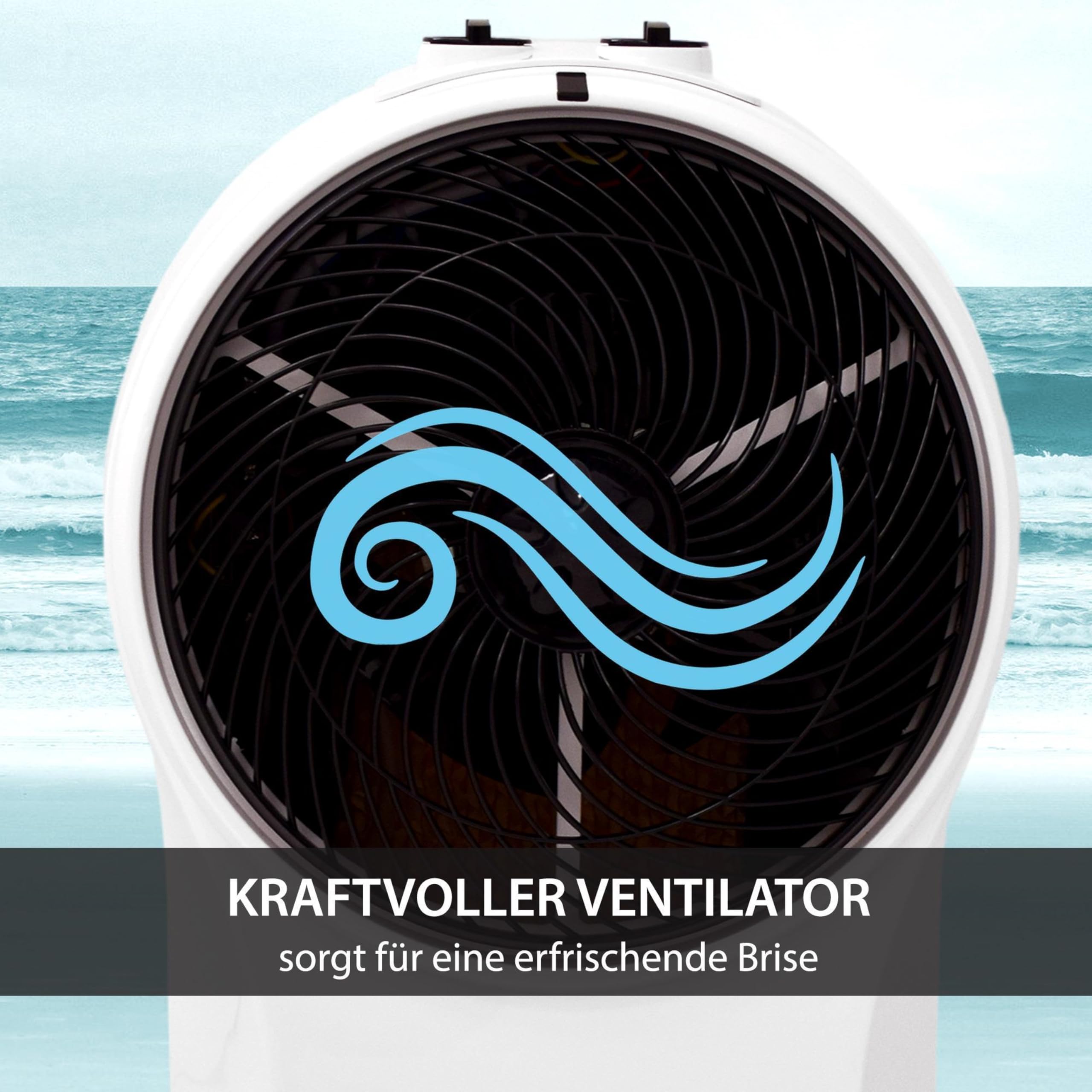 Syntrox Luftkühler mit Wasser Chilly | Verdunstungskühler | Luftbefeuchter, Multifunktions-Ventilator, Effektive Temperaturreduktion, 45 Watt, gegen trockene Luft