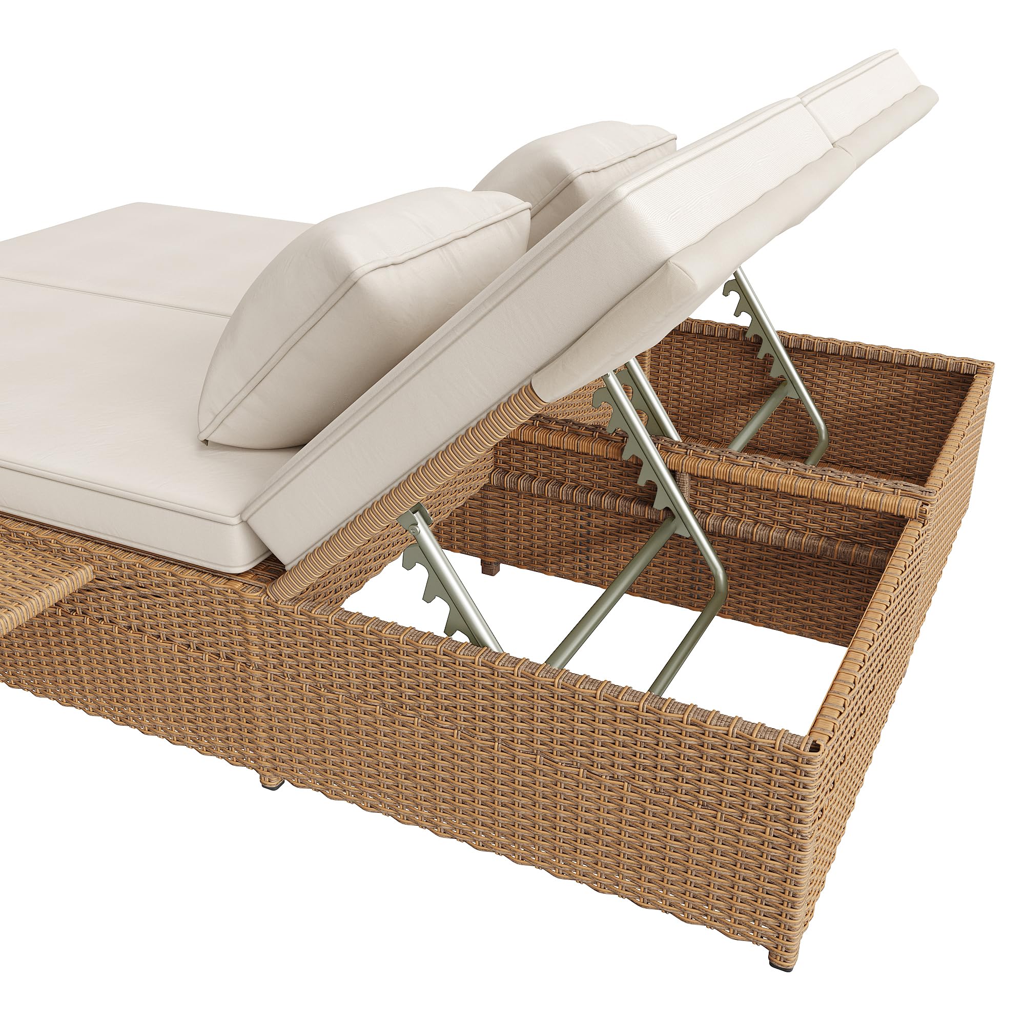 Sdraio da giardino per esterni, letto matrimoniale, in rattan, che può essere utilizzato come mobili da giardino all'aperto, adatto per lounge, balconi e giardini, resistente alle intemperie
