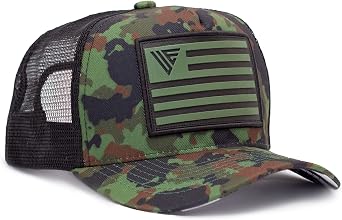 Urban Effort Snapback Trucker Hat | Breathable Mesh Baseball Cap for Men & Women Adjustable Fit American Flag Hat for Casual Camo