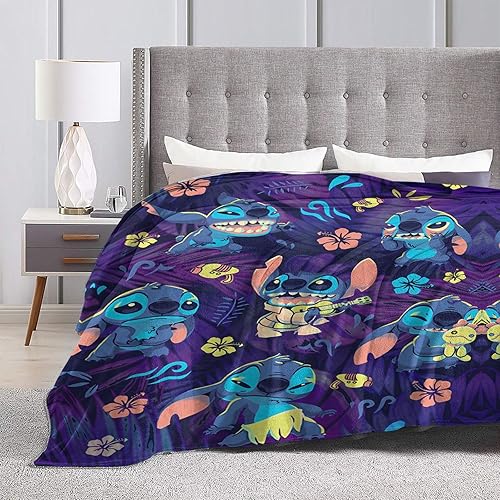 Miniatura 3 de Manta de franela de 50 x 40 pulgadas, manta gruesa de felpa mullida, acogedora, cálida y suave, para cama, sofá, viajes, manta de campamento para