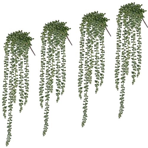 4 Pcs String of Pearls Plant Artificial Hanging Succulents Plants
