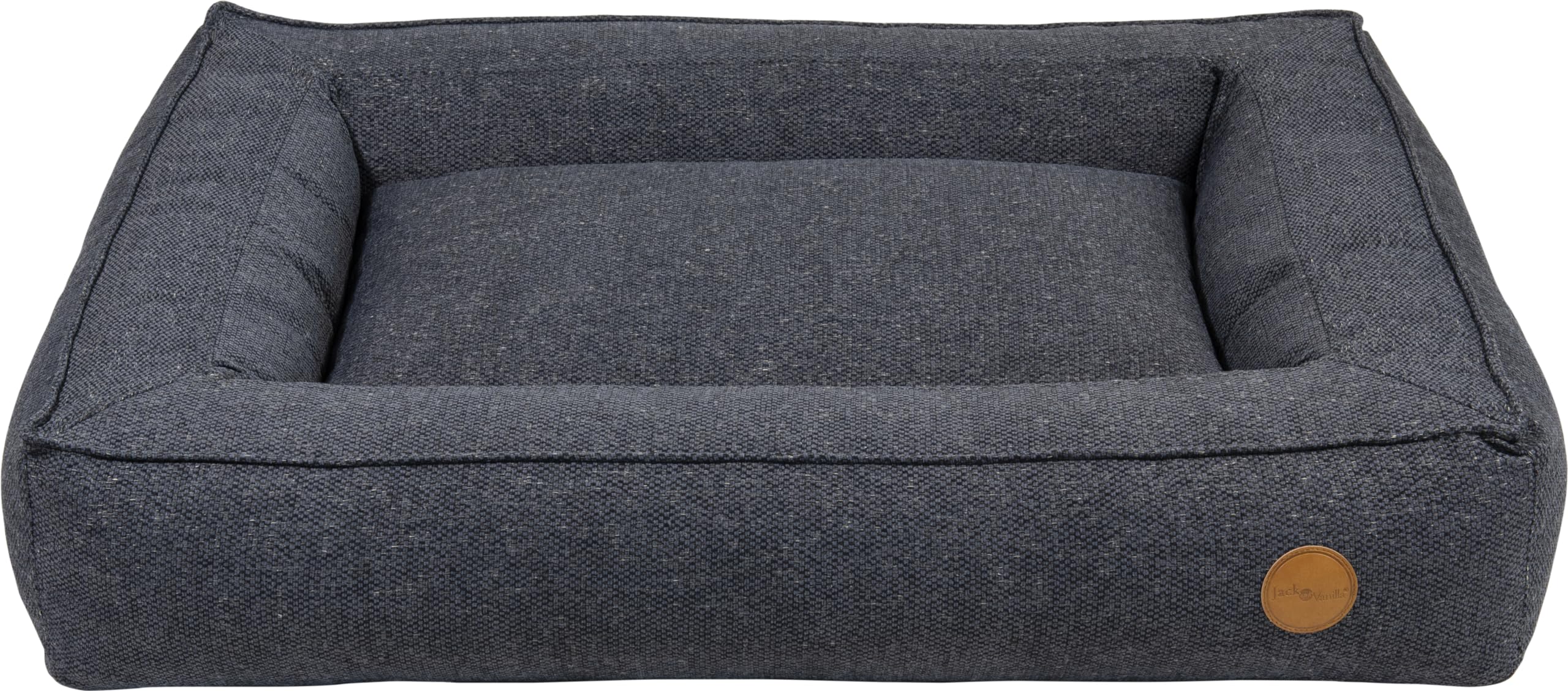 JACK AND VANILLA - Lit Box Orthopédique pour Chien JV Hampton - Panier à Rebords Confortable pour Chien aux Articulations Fragiles - Gris Foncé, M, 80 x 65 cm