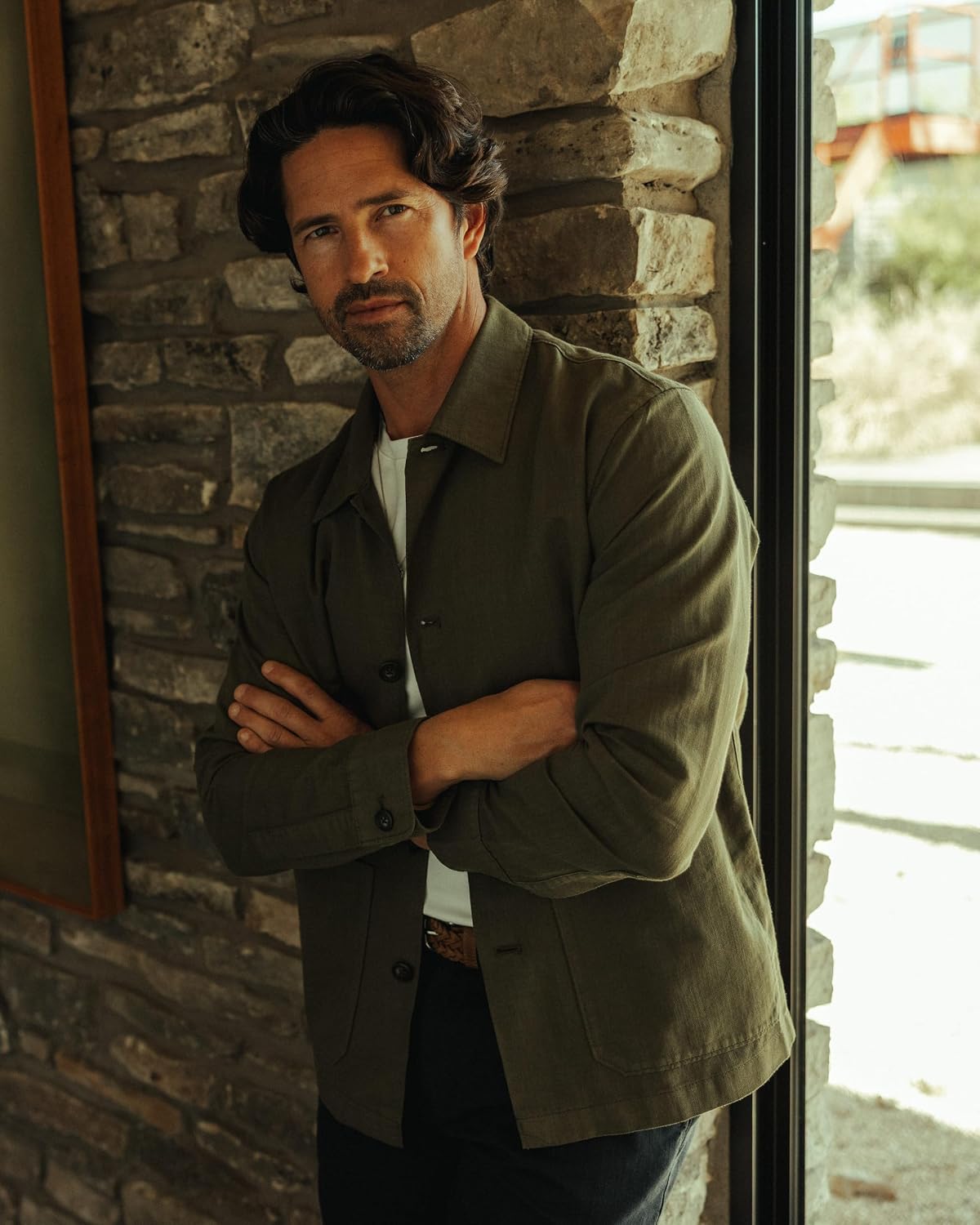 Huckberry Wills Cotton Linen Chore Jacket, Mens Warm Weather Jacket